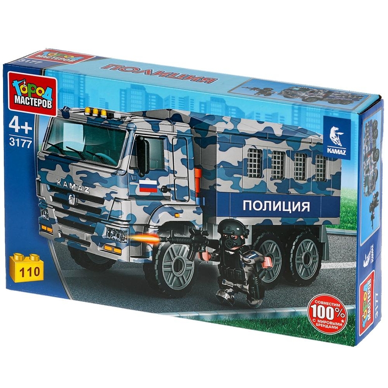 Констркутор KAMAZ Полиция 110 деталей ТМ Город мастеров