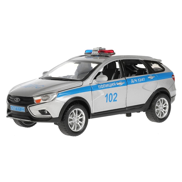 Модель металлическая свет - звук LADA sw cross ПОЛИЦИЯ 17,5 см