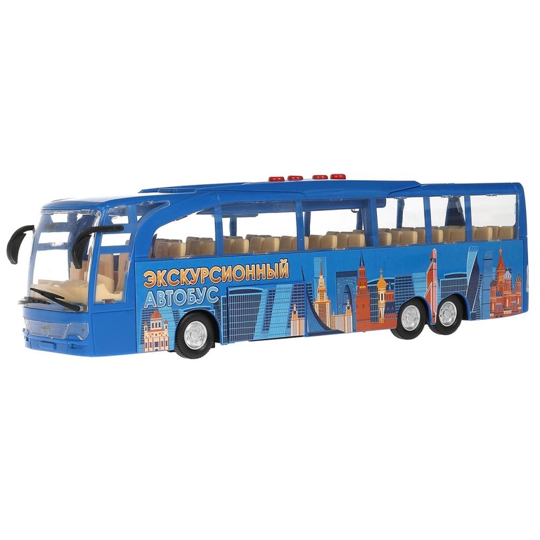Машина со светом и звуком ЭКСКУРСИОННЫЙ АВТОБУС 30 см синий