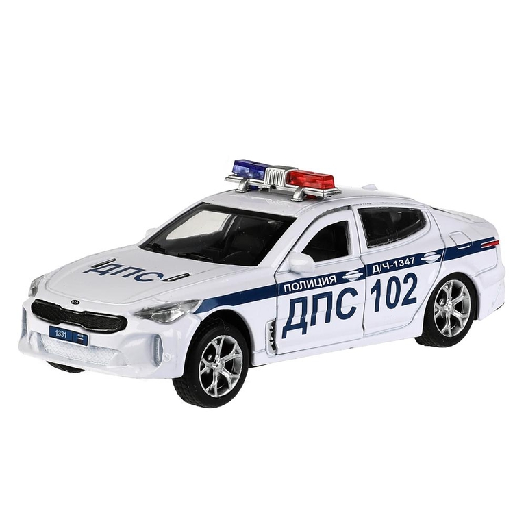 Модель KIA Stinger Полиция 12 см белый ТМ Технопарк