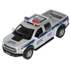 Модель FORD F150 RAPTOR Полиция 12 см серебристый ТМ Технопарк