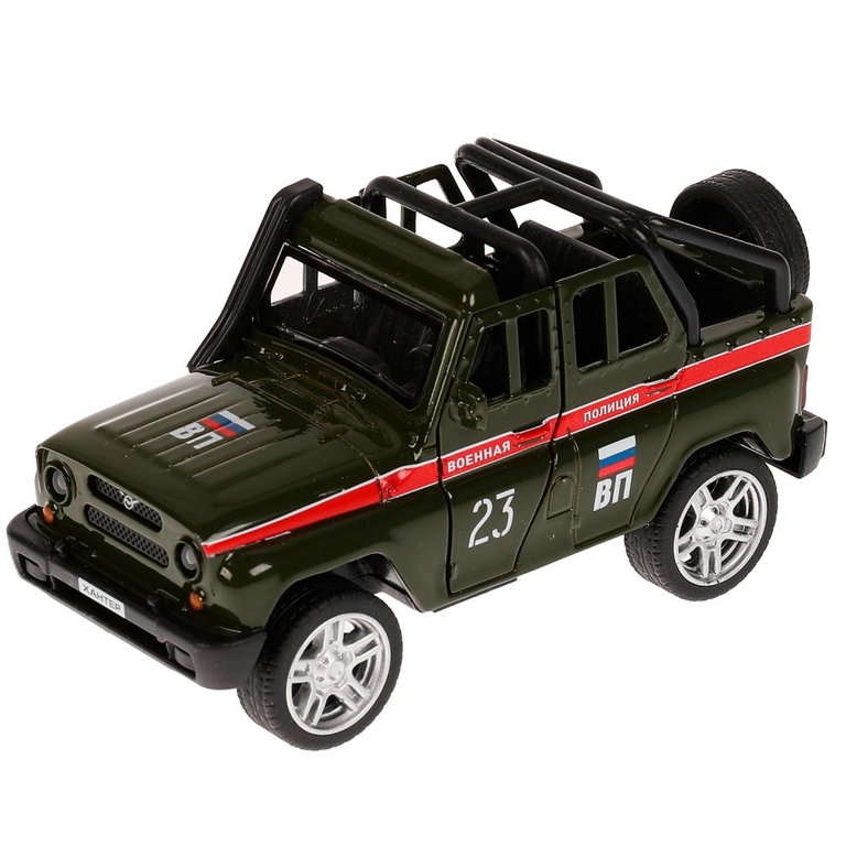 Модель UAZ Hunter Военная Полиция 11 см зелёный ТМ Технопарк