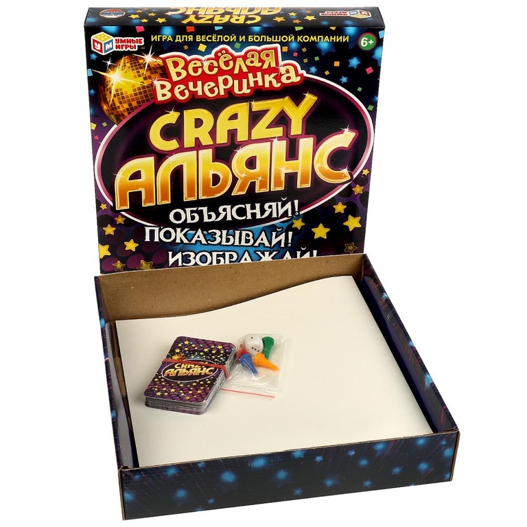 Настольная игра Альянс Crazy Веселая вечеринка Настольная игра-ходилка квадрат