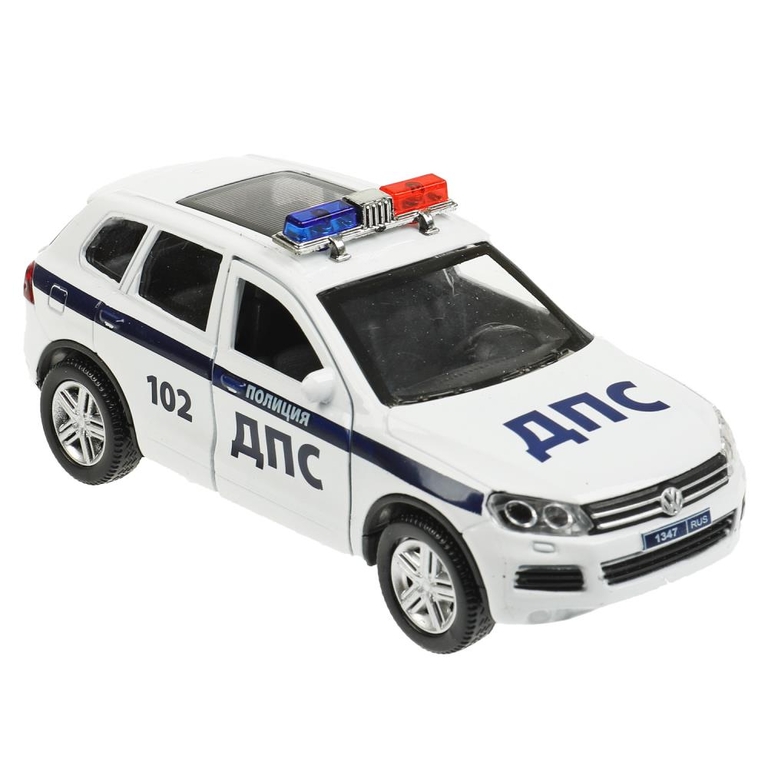 Модель металлическая VOLKSWAGEN TOUAREG ПОЛИЦИЯ 12 см белый