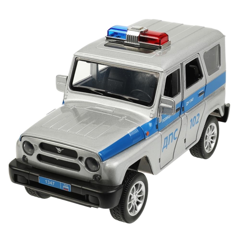 Модель металлическая свет-звук UAZ ХАНТЕР ПОЛИЦИЯ 17 см