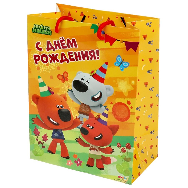 Пакет подарочный глянцевый Ми-ми-мишки m