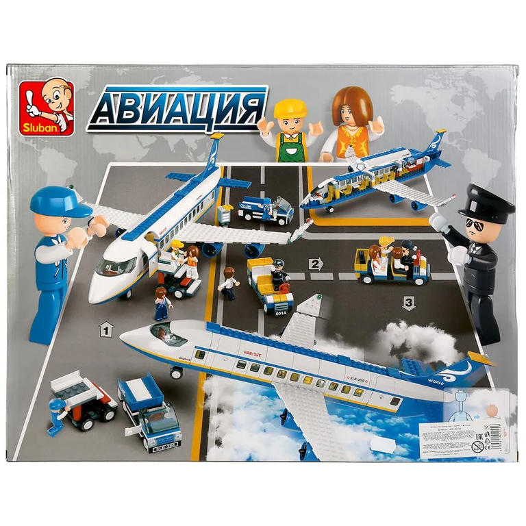 Конструктор пласт аэробус с фигурками