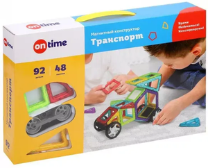 Конструктор магнитный  Транспорт   92 детали
