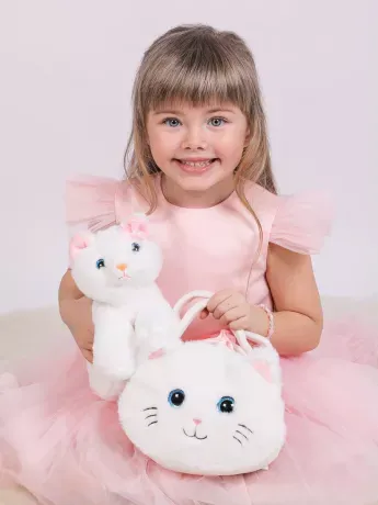 Котенок 18 см в сумочке с котенком