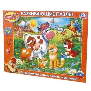 Развивающие пазлы в рамке ТМ Умные игры домашние животные 15 дет