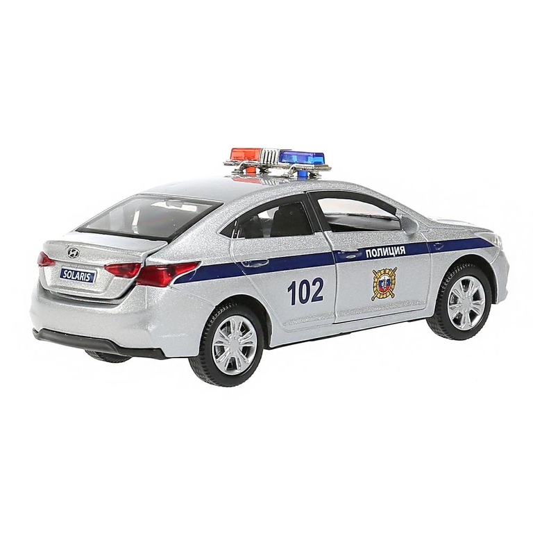 Модель Hyundai Solaris полиция 12 см серебристый ТМ Технопарк