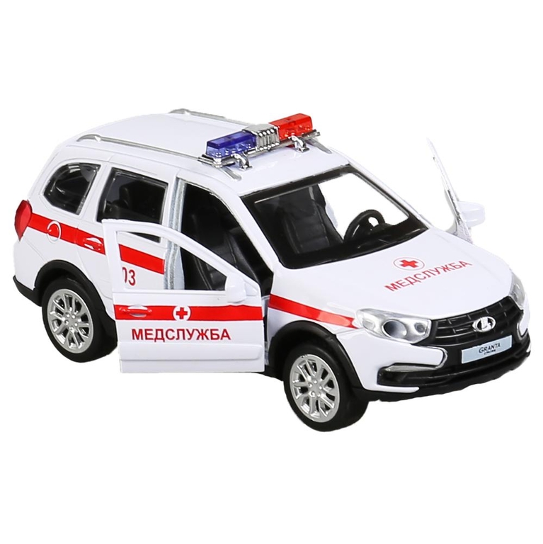 Машина со светом и звуком LADA Granta Cross 2019 Скорая белая ТМ Технопарк