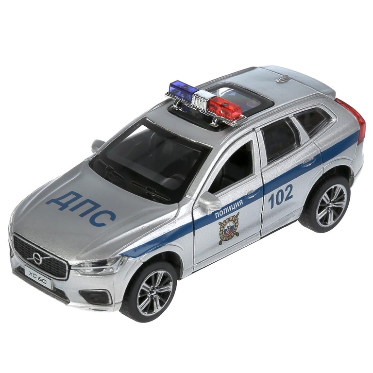 Машина со светом и звуком Volvo XC60 R-Desing Полиция серебристый 12см
