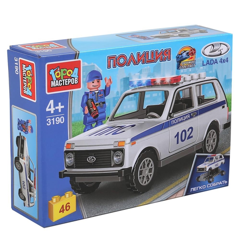 Конструктор LADA 4х4: полиция с фигуркой 46 деталей ТМ Город мастеров