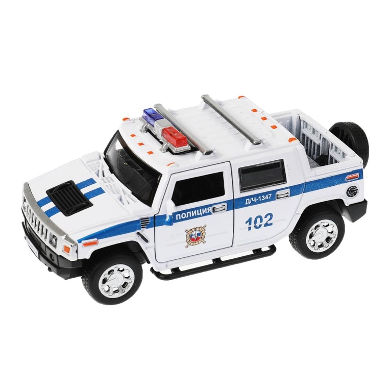 Машина Hummer H2 Pickup Полиция 12 см белый ТМ Технопарк