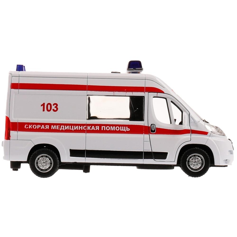 Модель металлическая со светом и звуком Citroen Jumper Скорая 14 см