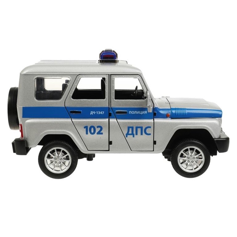 Модель металлическая свет-звук UAZ ХАНТЕР ПОЛИЦИЯ 17 см