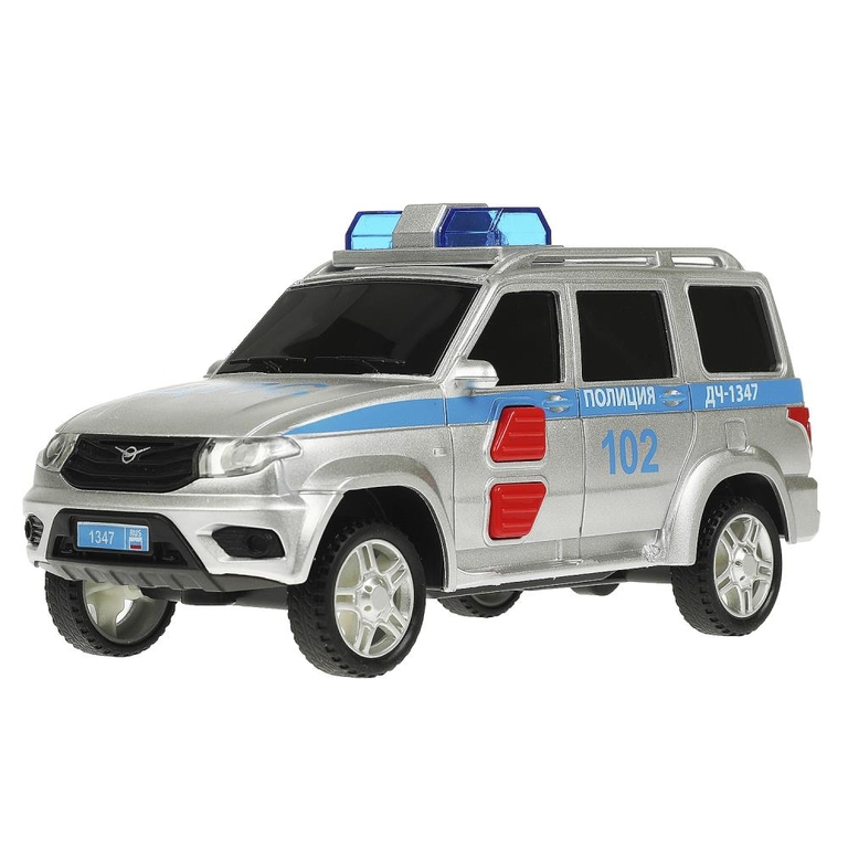 Модель пластик свет-звук UAZ ПАТРИОТ ПОЛИЦИЯ 15 см серебристый