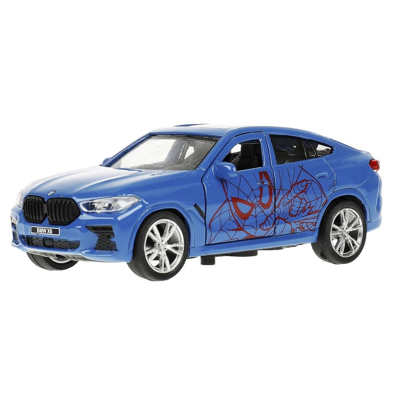 Модель металлическая BMW X6 спайдермен 12 см синий