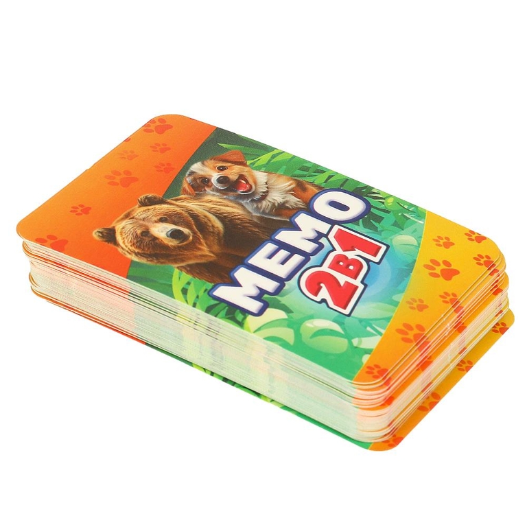 Настольная игра Лесные животные Домашние животные МЕМО 2 в 1