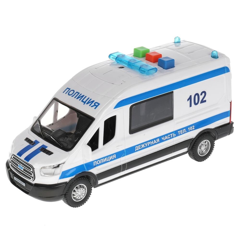Машина со светом и звуком Ford Transit Полиция ТМ Технопарк
