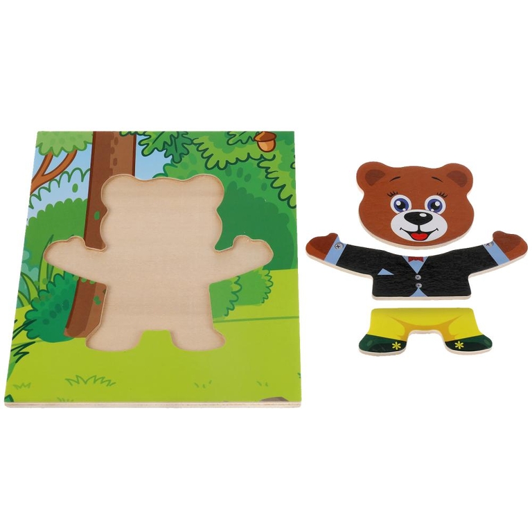 Игрушка деревянная игра-одевашка мишка-1 шт ТМ Буратино
