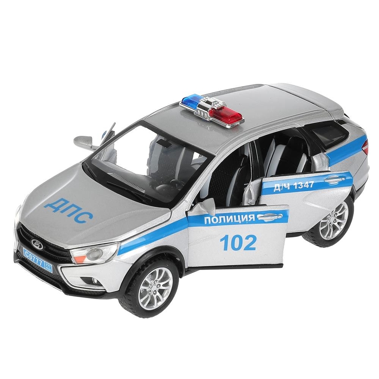 Модель металлическая свет - звук LADA sw cross ПОЛИЦИЯ 17,5 см