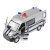 Модель металлическая свет - звук RENAULT MASTER ПОЛИЦИЯ 14 см сесребристый