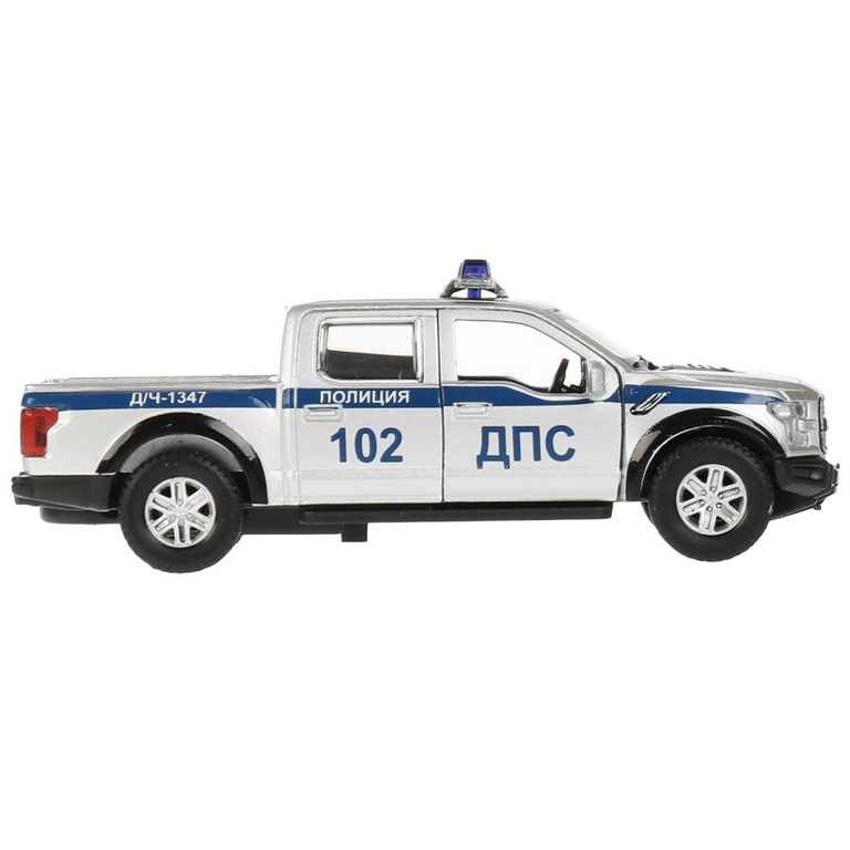 Модель FORD F150 RAPTOR Полиция 12 см серебристый ТМ Технопарк