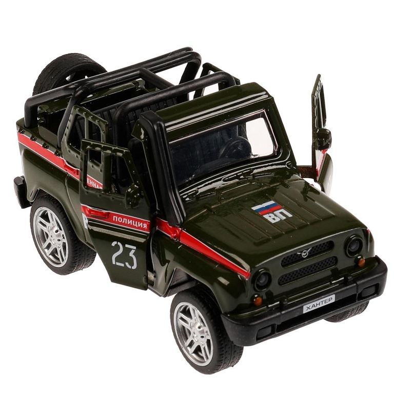 Модель UAZ Hunter Военная Полиция 11 см зелёный ТМ Технопарк