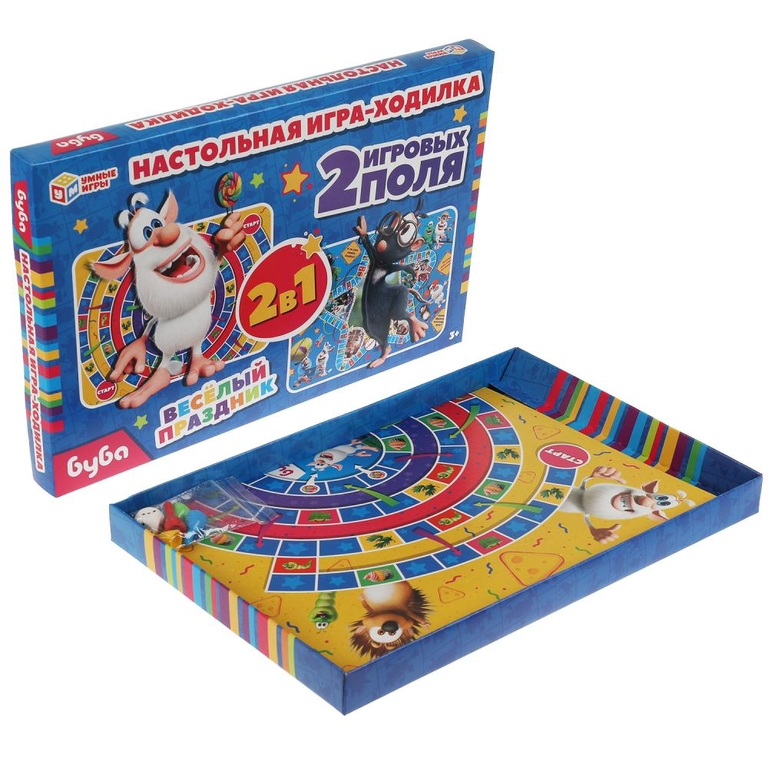 Настольная игра Весёлый праздник Настольная игра-ходилка 2 в 1 Буба