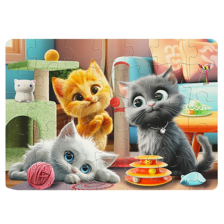 Макси-пазлы в коробке Пазл 35 деталей Кошечки