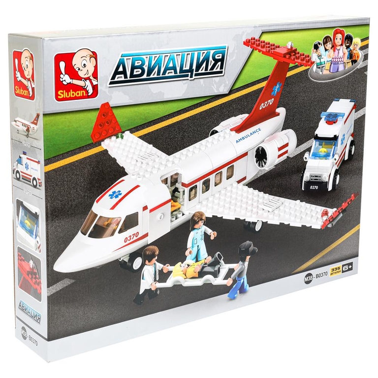 Конструктор пластиковый самолет с фигурками 335 деталей