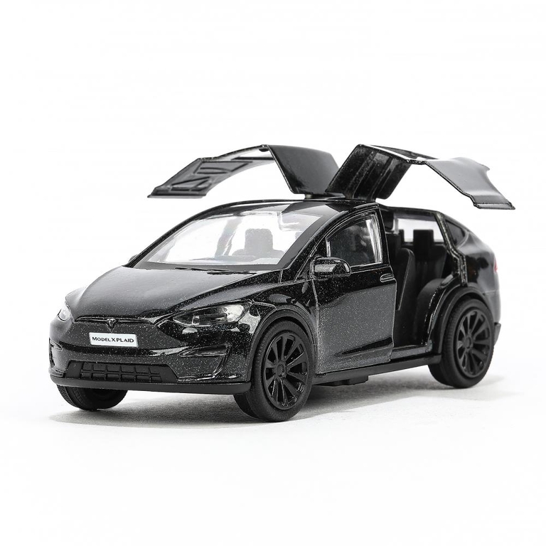 Модель металлическая tesla model x plaid 12 см черный