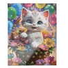 Аппликация пайетками 3D котик в корзинке