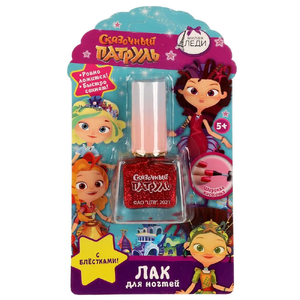 Лак для ногтей СКАЗОЧНЫЙ ПАТРУЛЬ с блестками, красный, 9,5 мл