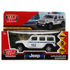 Модель металлическая JEEP WRANGLER SAHARA ПОЛИЦИЯ 12 см белый
