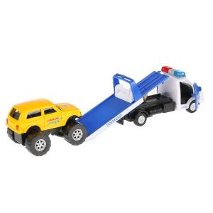 Машины металл ГАЗ Газель эвакуатор 12 см + LADA 4х4