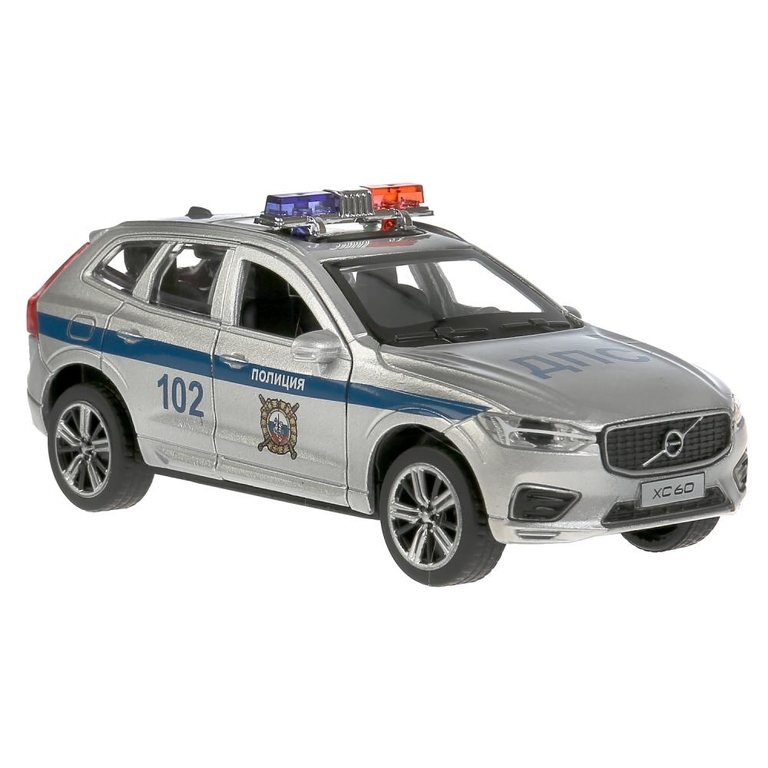 Машина со светом и звуком Volvo XC60 R-Desing Полиция серебристый 12см