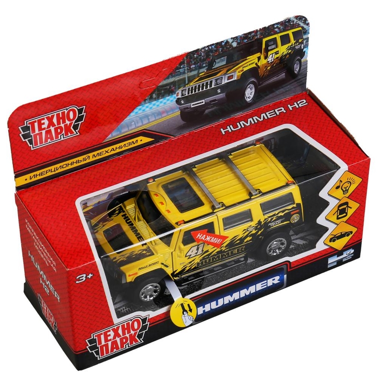 Машина со светом и звуком Hummer H2 спорт 12 см желтый