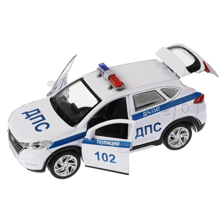 Модель Hyundai Tucson Полиция 12 см белый ТМ Технопарк