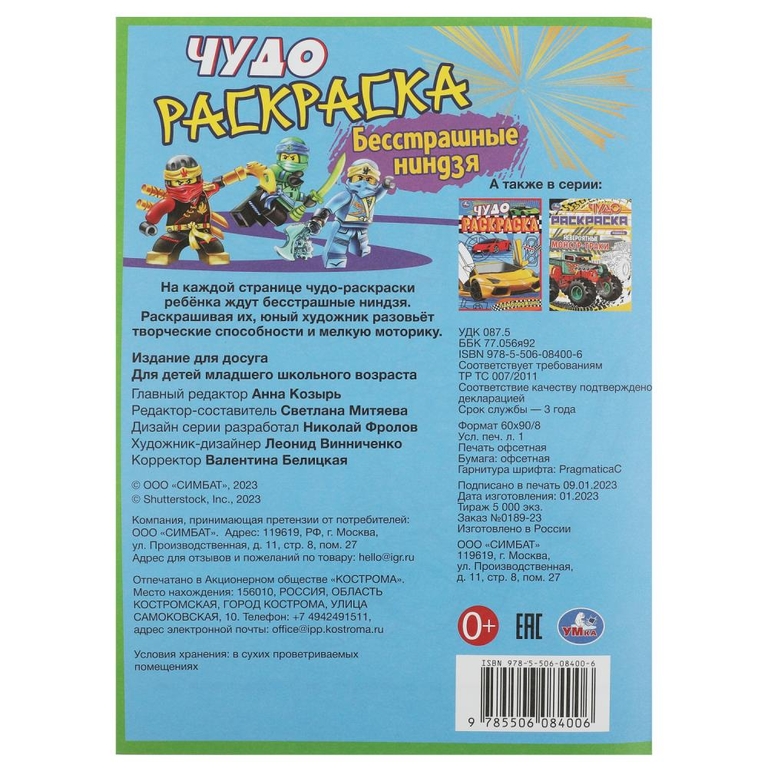 Раскраска Бесстрашные ниндзя. Чудо раскраска