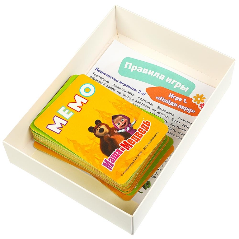 Игра карточная Тренируем память МЕМО Маша и медведь