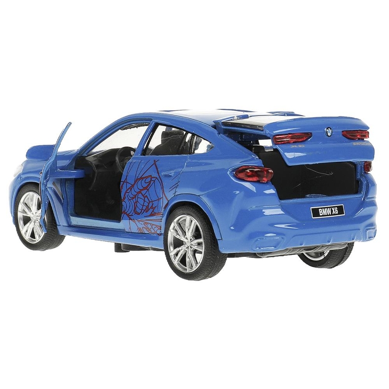 Модель металлическая BMW X6 спайдермен 12 см синий