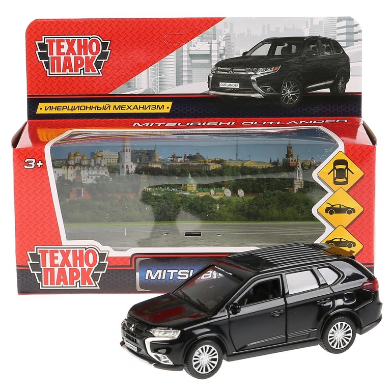 Машина Mitsubishi Outlander черная длина12 см