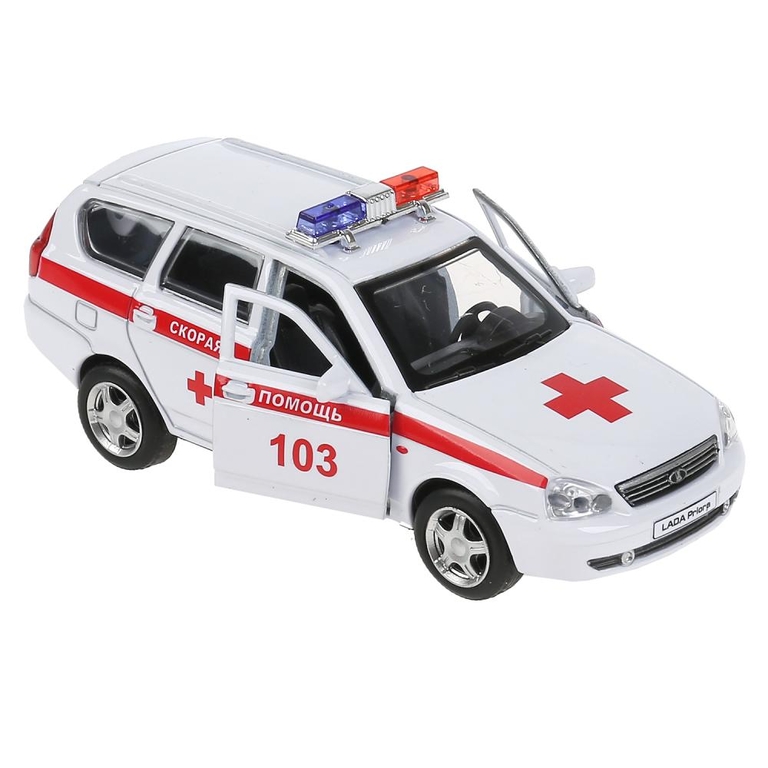 Машина LADA Priora Скорая ПОМОЩЬ 12 см белый
