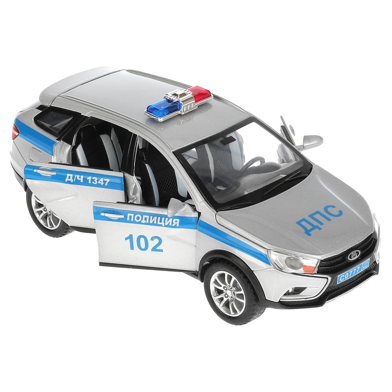 Модель металлическая свет - звук LADA sw cross ПОЛИЦИЯ 17,5 см