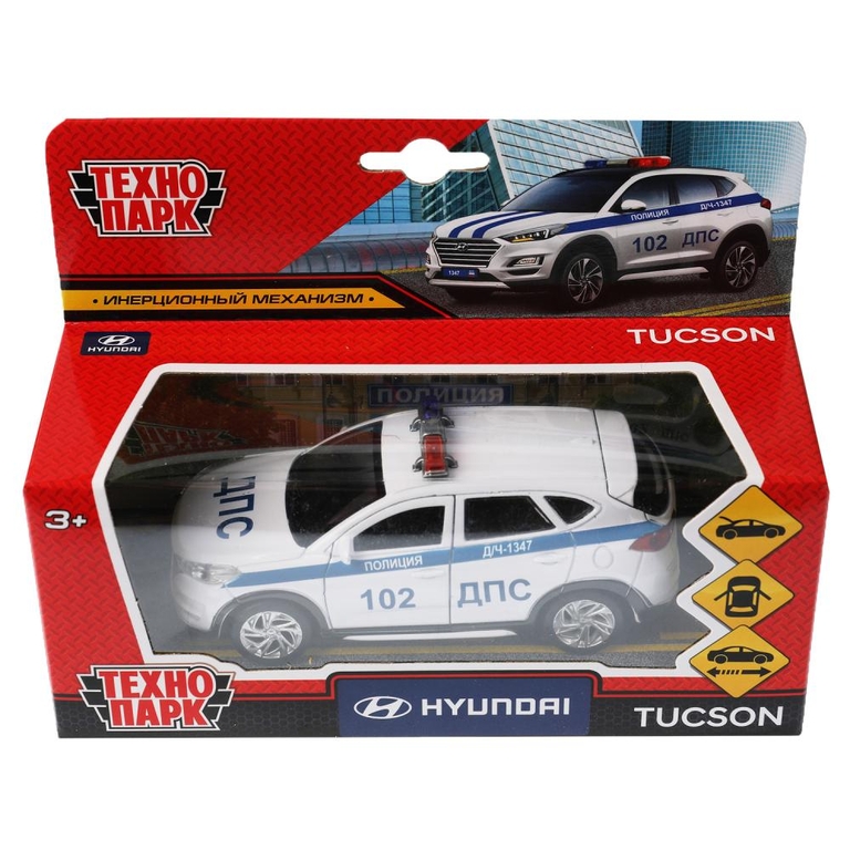 Модель Hyundai Tucson Полиция 12 см белый ТМ Технопарк