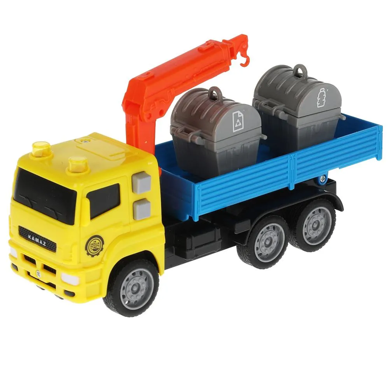 Машина пластиковая со светом и звуком  KAMAZ Манипулятор 17 см