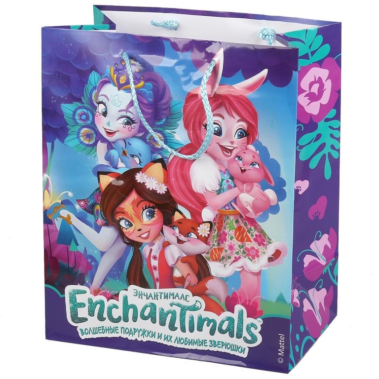 Пакет подарочный Enchantimals 26х32х14см, глянцевый